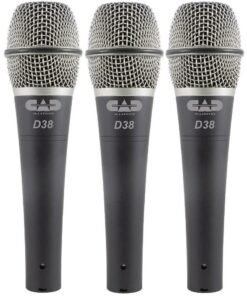 CAD Audio D38X3 Pack of 3 D38 Supercardioid Dynamic Microphones