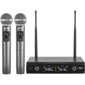 Phenyx Pro PTU-52-2H Dual Wireless Microphone System w/ Frequency Hopping (500-590 MHz)