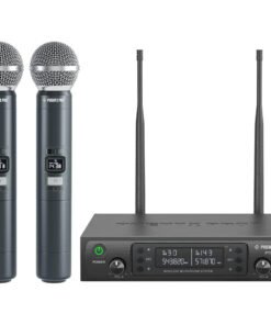 Phenyx Pro PTU-71-2H Dual Wireless Handheld Microphone System, 100 UHF Frequencies 530-580MHz