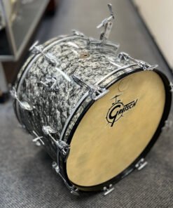 VINTAGE 1960s Gretsch 20x14 Bass Drum, Black Diamond, Round Badge